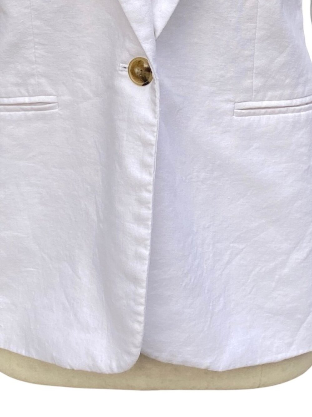J Crew Factory Linen Cotton Schoolboy Blazer White One Button Coastal Capsule-10 - Picture 3 of 10